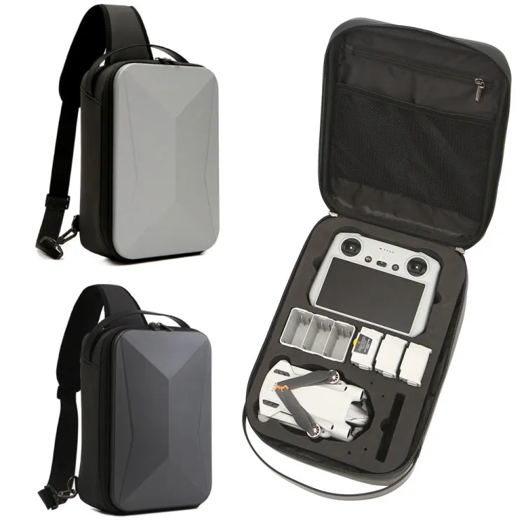 For DJI Mini 3 / Mini 3 Pro Hard Shell Storage Bag Box Chest Bag Shoulder Bag Messenger Bag(Dark Gray)