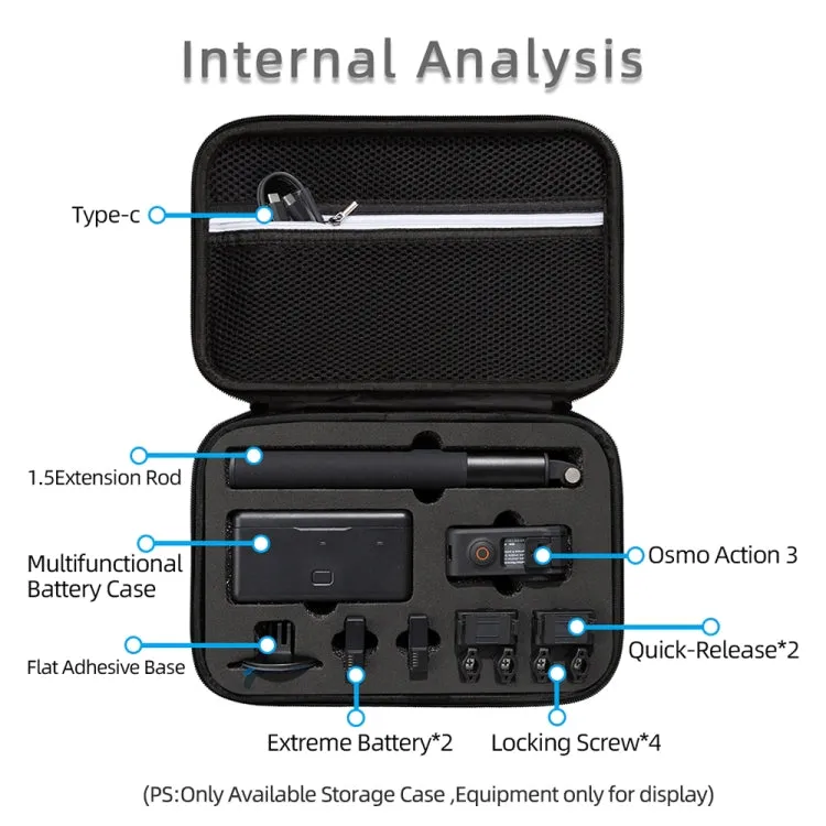 For DJI Osmo Action 3 Carrying Storage Case Bag,Size: 21.5 x 29.5 x 10cm(Black)