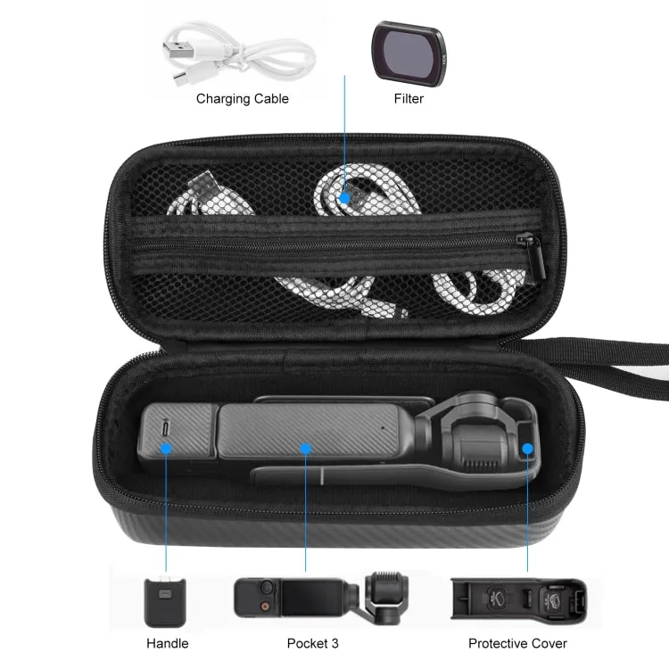 For DJI Osmo Pocket 3 PULUZ Mini Body Bag Portable EVA Storage Bag (Black)