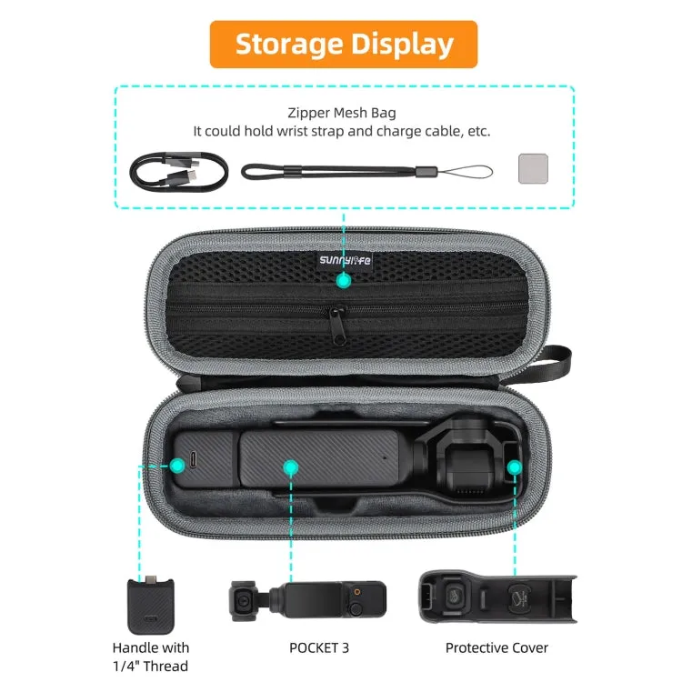 For DJI Osmo Pocket 3 Sunnylife Storage Case Box Standard Set Bag
