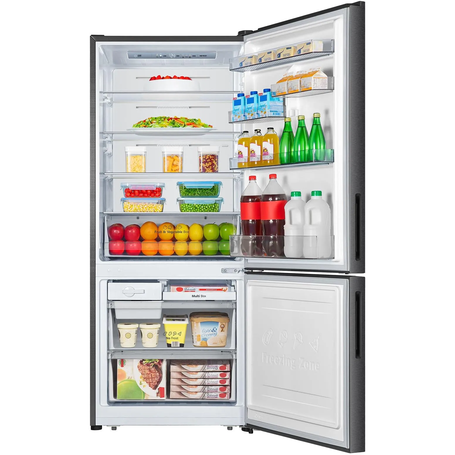 Hisense HRBM418E 417L PureFlat Ecovision Bottom Mount Refrigerator (Dark Stainless)