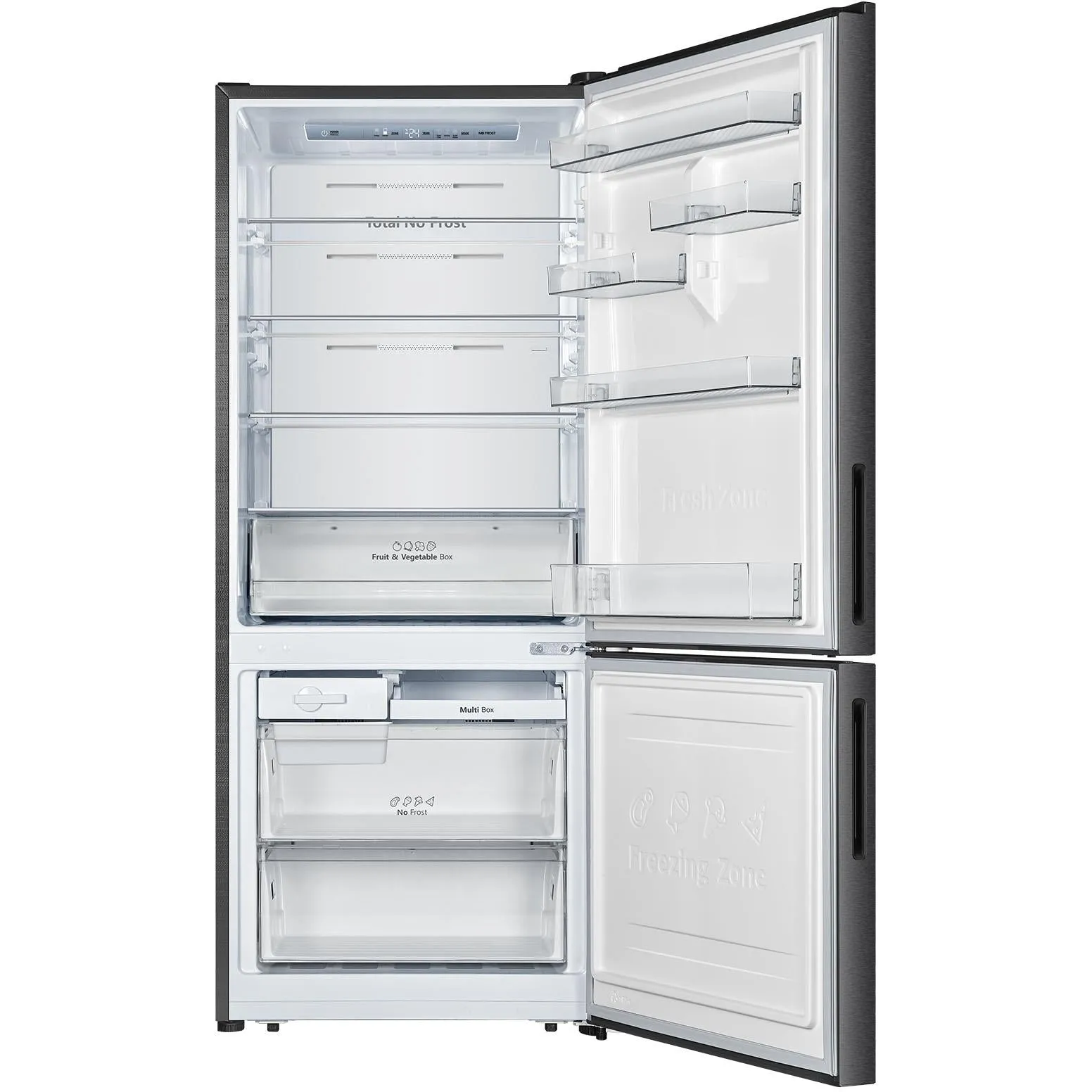 Hisense HRBM418E 417L PureFlat Ecovision Bottom Mount Refrigerator (Dark Stainless)