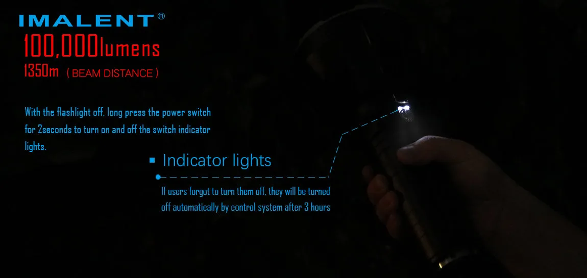 Imalent MS18 100,000 Lumen Flashlight x 18 CREE XHP 70.2 LED