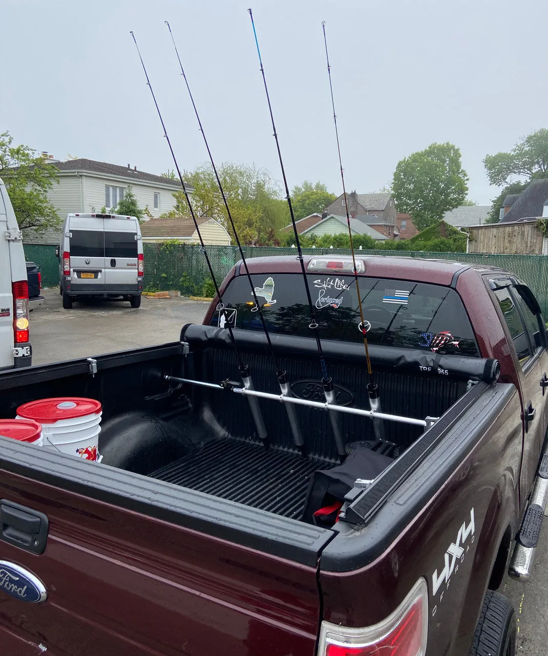 Inshore Truck Bed Fishing Rod Rack | Pressure Mount | Holds up to 5 Rods