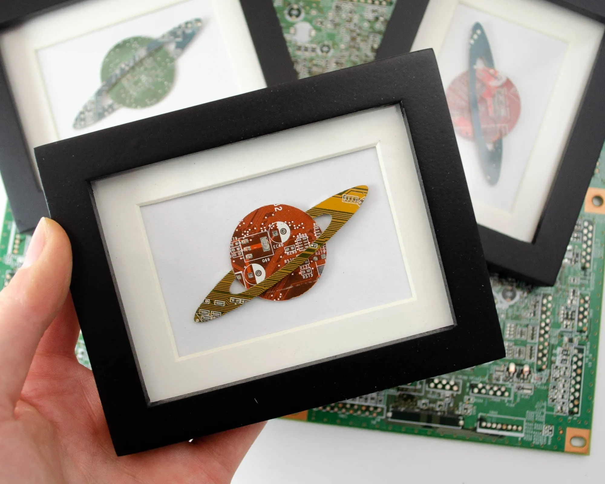Mini Saturn Framed Art - Customizable Space Gift