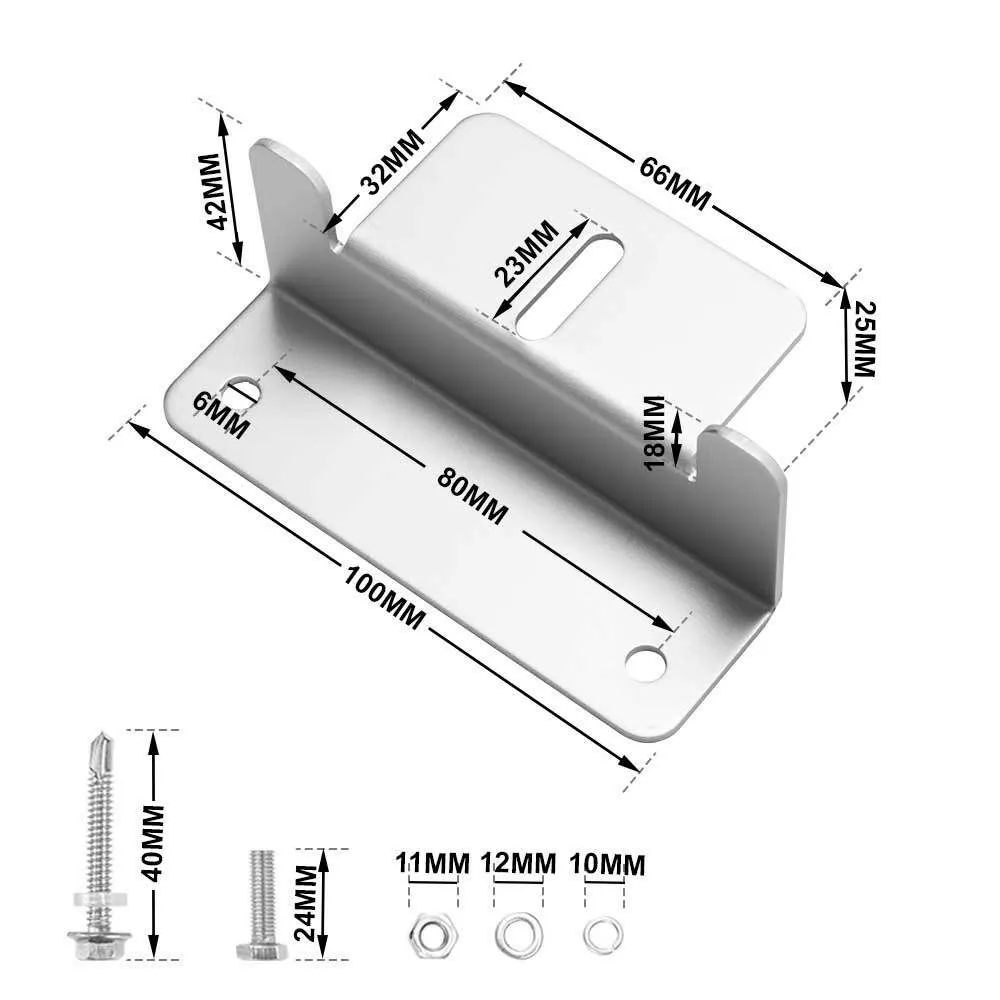 Mobi 4PCS Solar Panel Z-Shape Brackets Aluminum Mounting Set For Roof