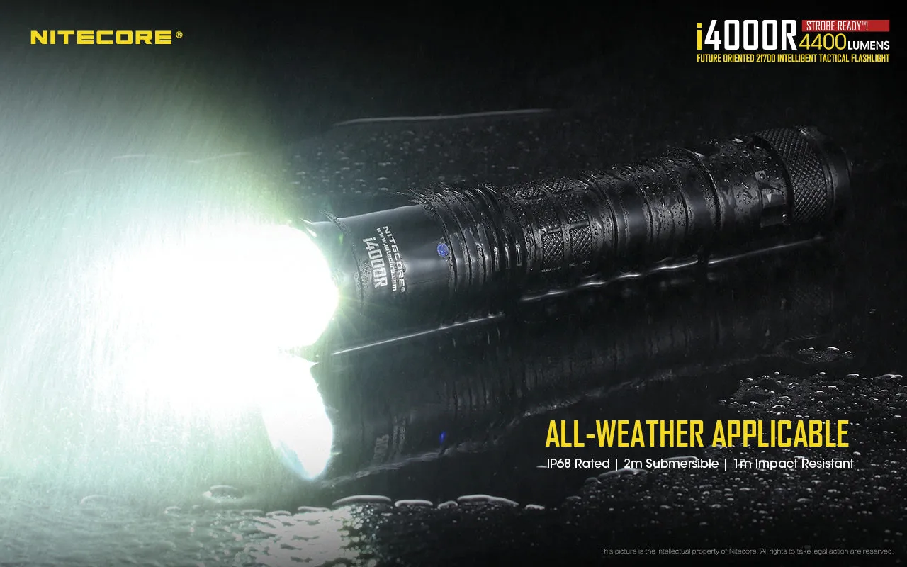 NITECORE 4400 LUMENS USB-C RECHARGEABLE TACTICAL FLASHLIGHTS (I4000R)