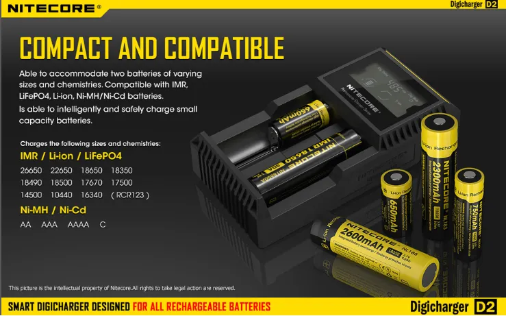 Nitecore D2 DigiCharger Combos