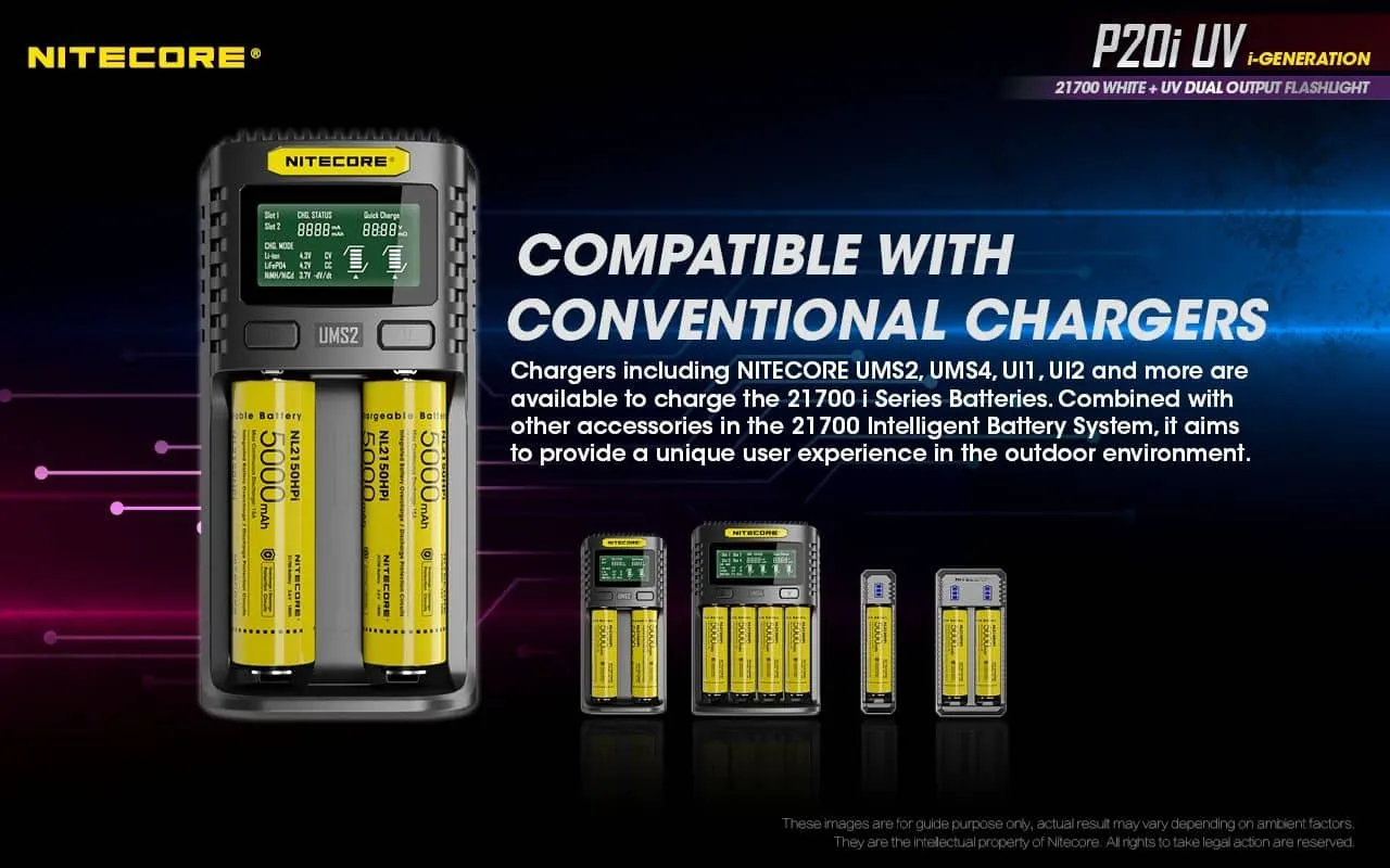 Nitecore P20i UV compact 1800 lumen USB-C rechargeable LED torch with UV output