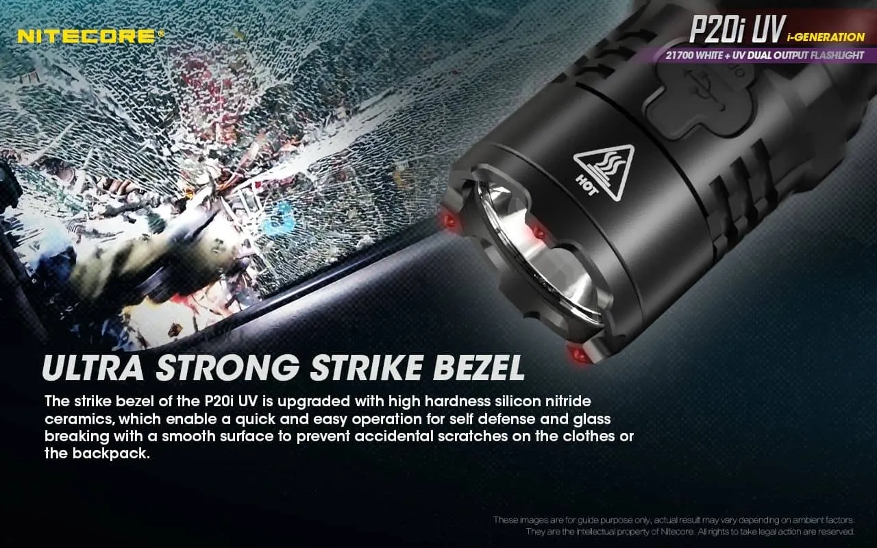Nitecore P20i UV compact 1800 lumen USB-C rechargeable LED torch with UV output