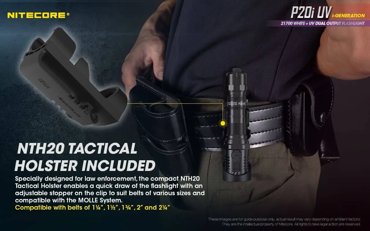 Nitecore P20i UV compact 1800 lumen USB-C rechargeable LED torch with UV output