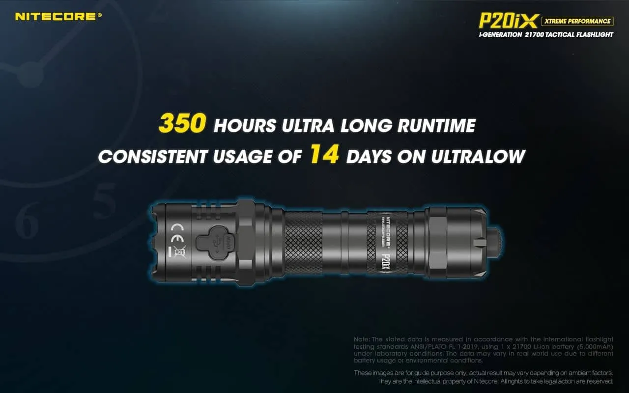 Nitecore P20iX compact 4000 lumen 221m USB-C rechargeable tactical floodlight