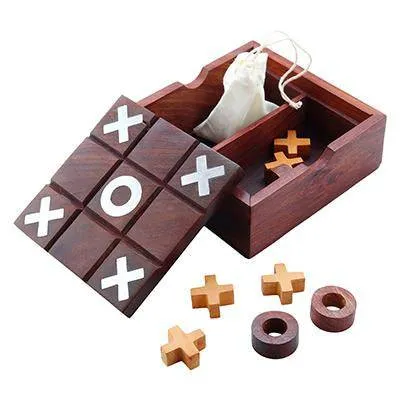 Noughts and Crosses Tic Tac Toe Solitaire 2-in-1 Travel Board Game