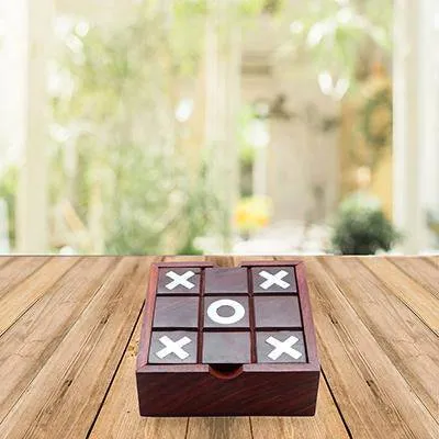 Noughts and Crosses Tic Tac Toe Solitaire 2-in-1 Travel Board Game