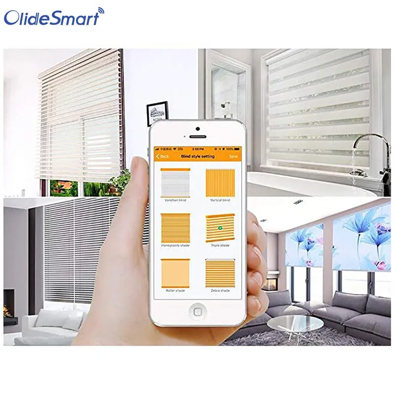 Olidesmart Automatic Roller Shade Motor for 38mm Tube, Remote Control Electric Blind Motor