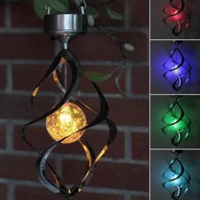 Outdoor Solar Lights Spiral Wind Chimes