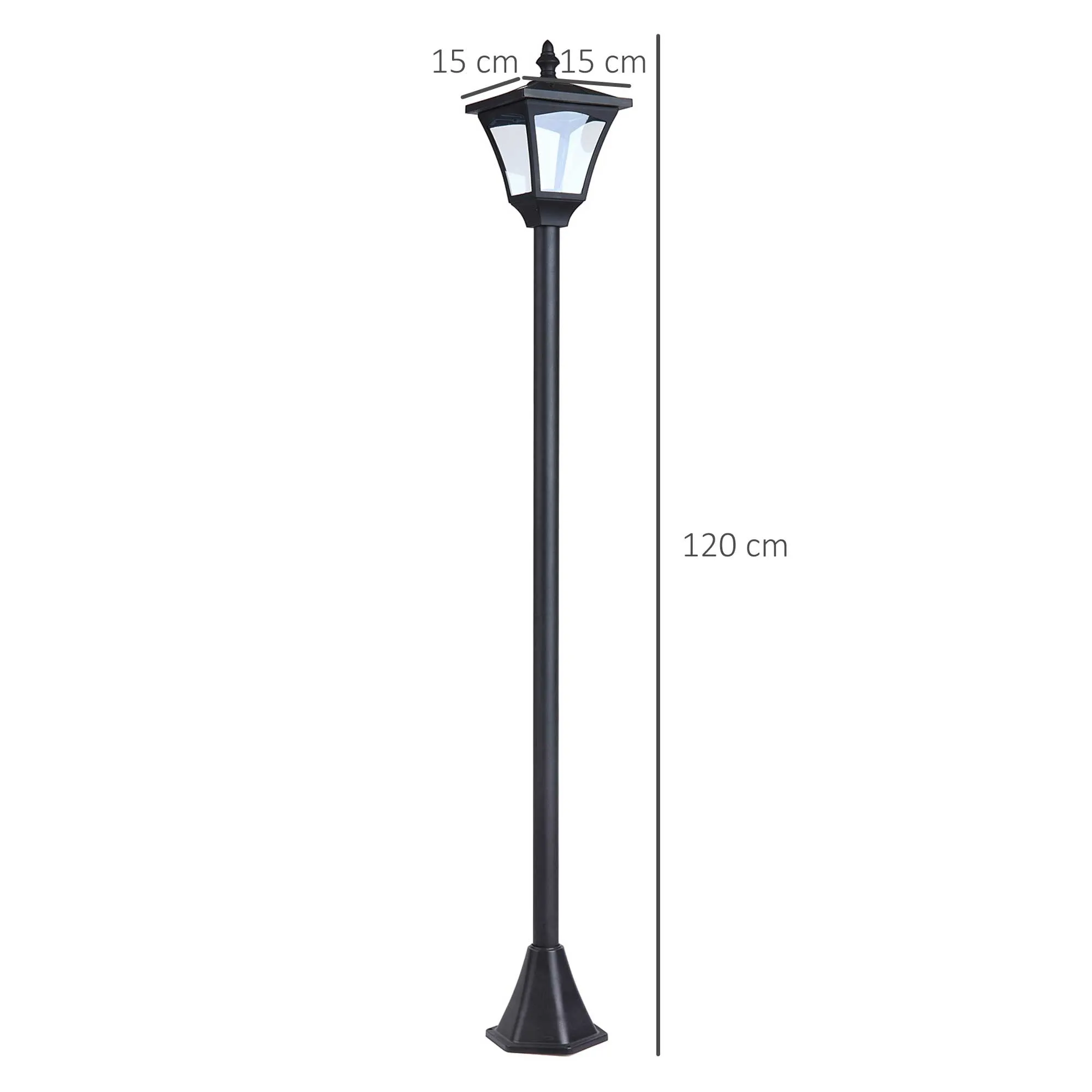 Outsunny Outdoor Garden Solar Light with Base Freestanding Energy-saving Optical