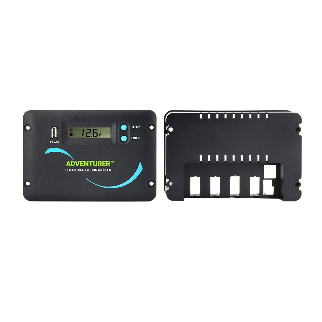 Renogy RNG-CTRL-ADV30-LI - Renogy Adventurer-Li 30A Negative-Ground PWM Flush Mount Charge Controller w/LCD Display - Compatible wit