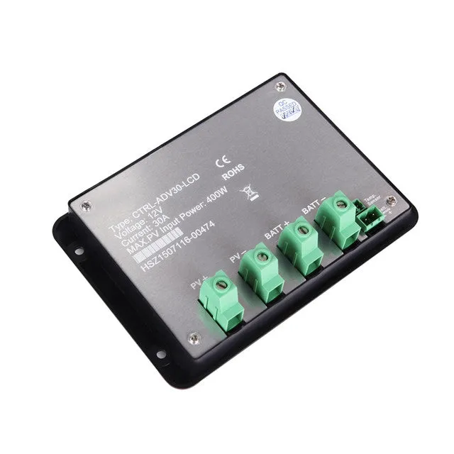 Renogy RNG-CTRL-ADV30-LI - Renogy Adventurer-Li 30A Negative-Ground PWM Flush Mount Charge Controller w/LCD Display - Compatible wit