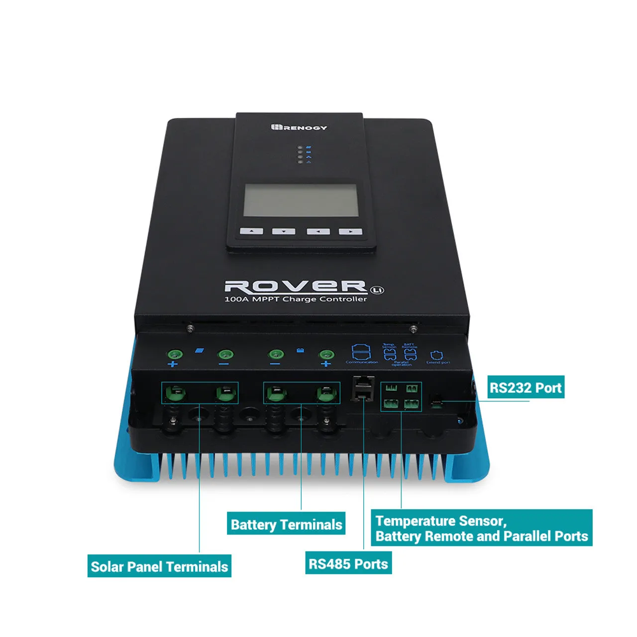 Renogy RNG-CTRL-RVR100 - Rover Li 100 Amp MPPT Solar Charge Controller Regulator Compatible with Lithium, Sealed, Gel, and Flooded B
