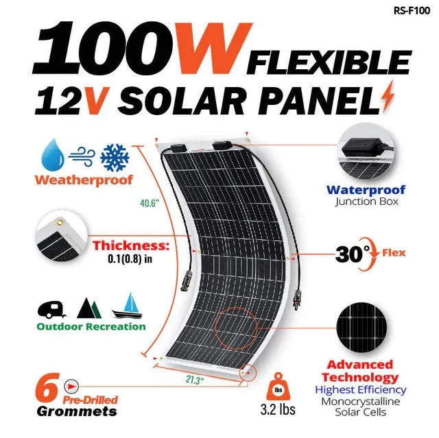 Rich Solar MEGA 100 Watt Flex Monocrystalline Solar Panel