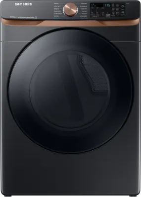 Samsung DVE50BG8300V 27 Inch Electric Dryer with 7.5 cu. ft. Capacity, Steam Sanitize , Sensor Dry, Vent Sensor, Smart Care, Wi-Fi, 21 Drying Cycles, Quick Dry, Wrinkle Prevent, ADA Compliant, and ENERGY STAR® Certified: Brushed Black