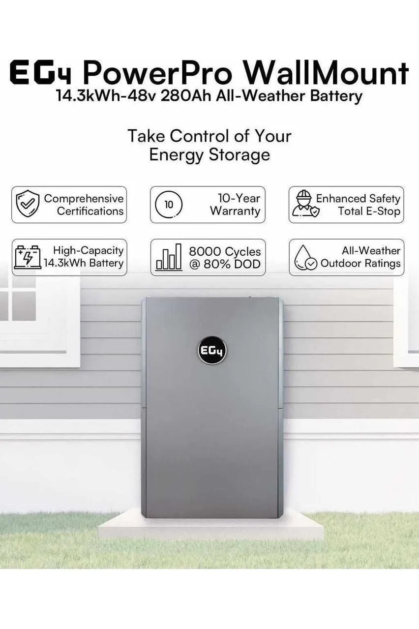 Schneider | AC Coupling with Single Inverter System - 6800W 120/240v Output | 8500W PV Input with EG4 PowerPro WallMount Battery | Universal Power Supply System Bundle [BNDL-S0006]