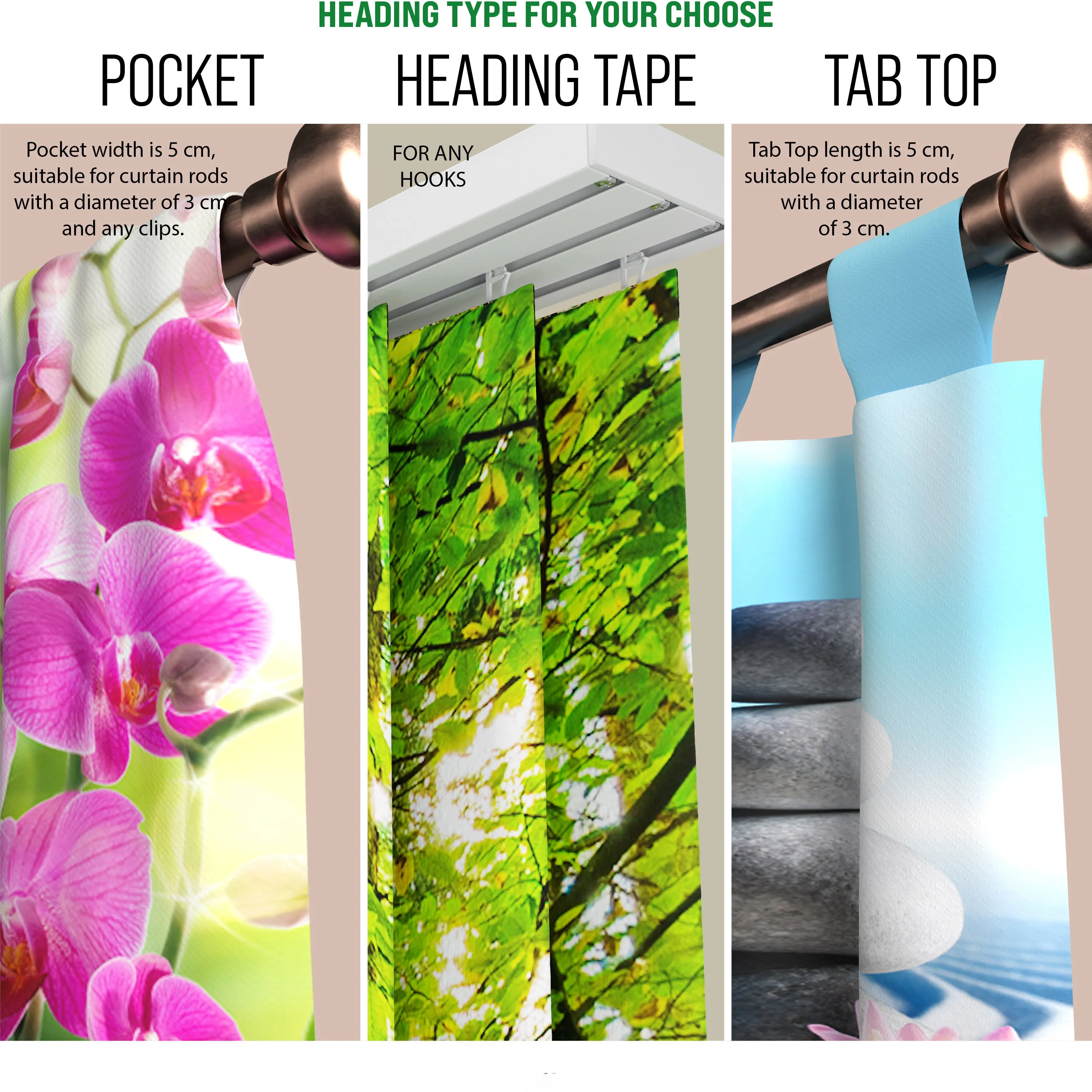 Set of 8 Panel Curtains Amazing Beach