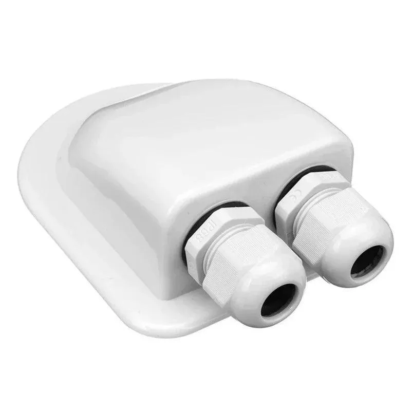 Single/Double Wire Entry Gland Box Solar Panel Roof Wire Entry Gland Box Cable Motorhome White Black RV Yacht Car Accessories