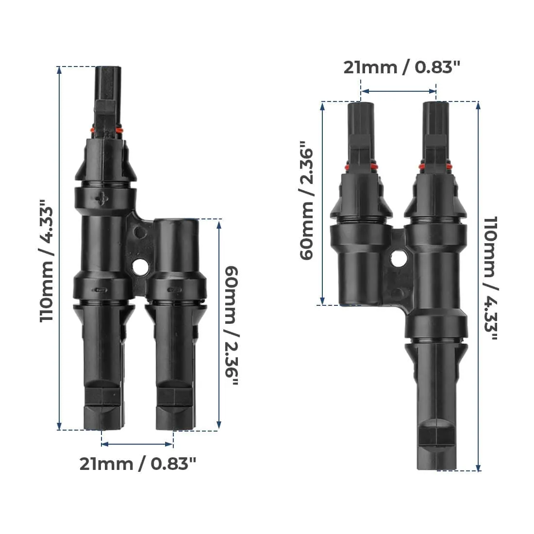 Solar Branch Connectors Y Connector in Pair MMF FFM Parallel Connection