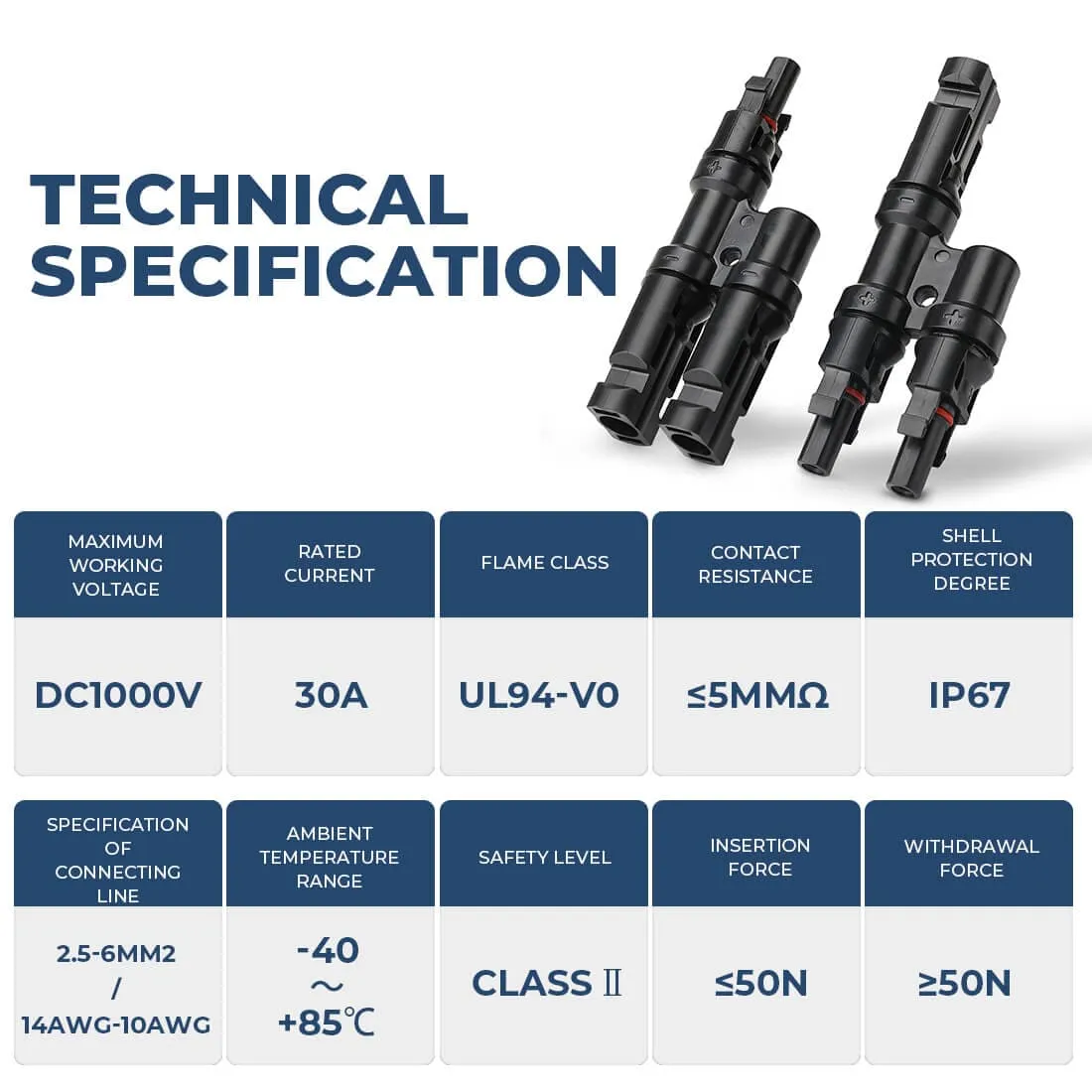 Solar Branch Connectors Y Connector in Pair MMF FFM Parallel Connection