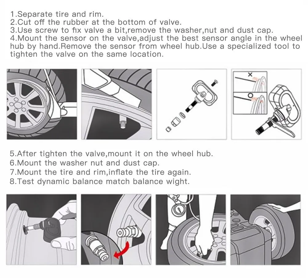 Solar Car TPMS External Internal Sensor