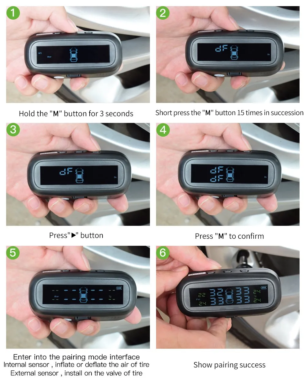 Solar Car TPMS External Internal Sensor