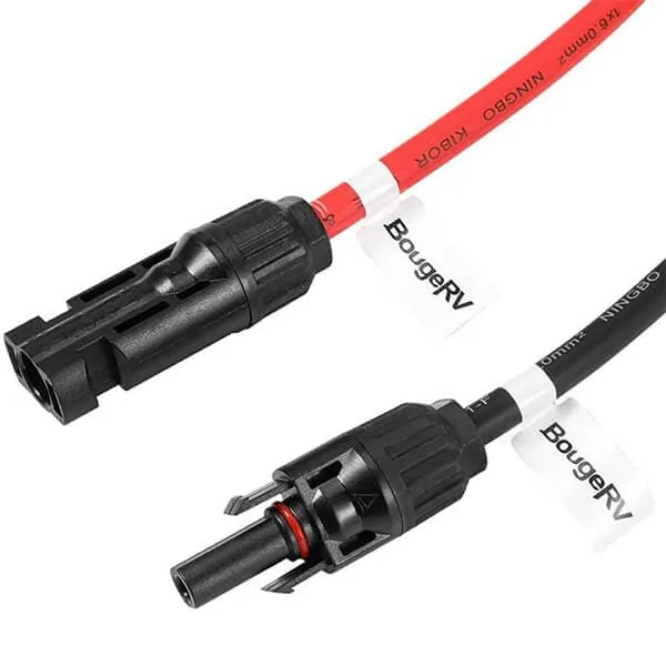 Solar Extension Cable with Extra Free Connectors(xx FT Red xx FT Black)