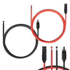 Solar Extension Cable with Extra Free Connectors(xx FT Red xx FT Black)