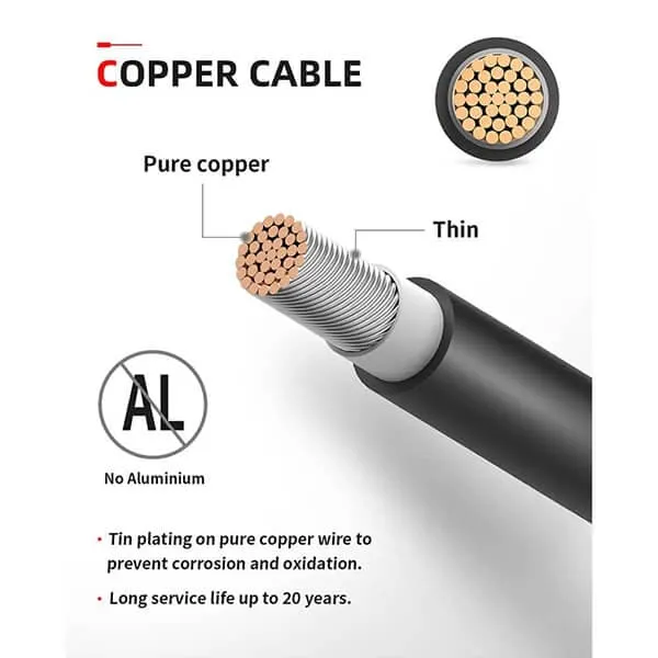 Solar Extension Cable with Extra Free Connectors(xx FT Red xx FT Black)