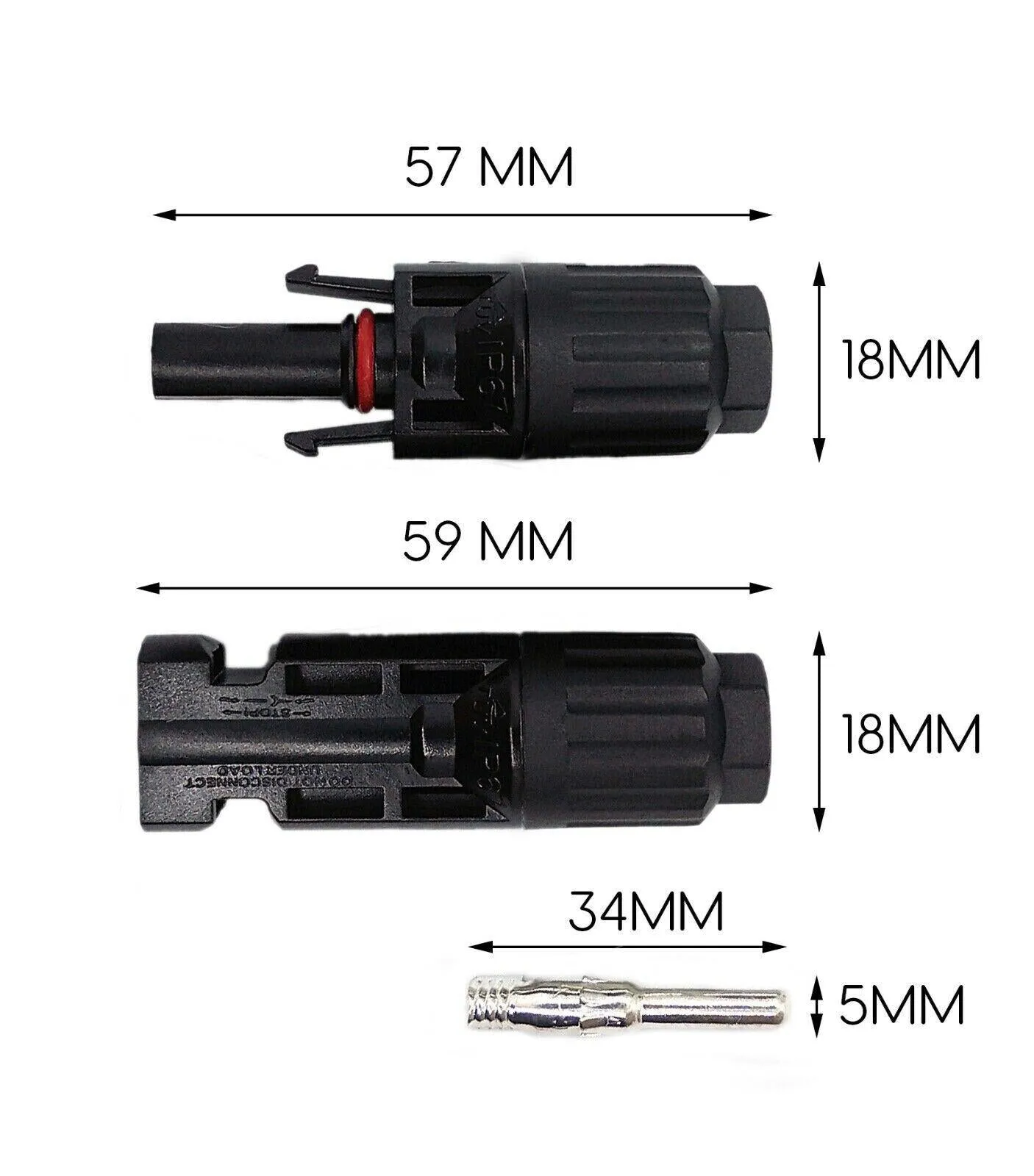 Solar Panel Cable Connectors - 50/100/200 Pack