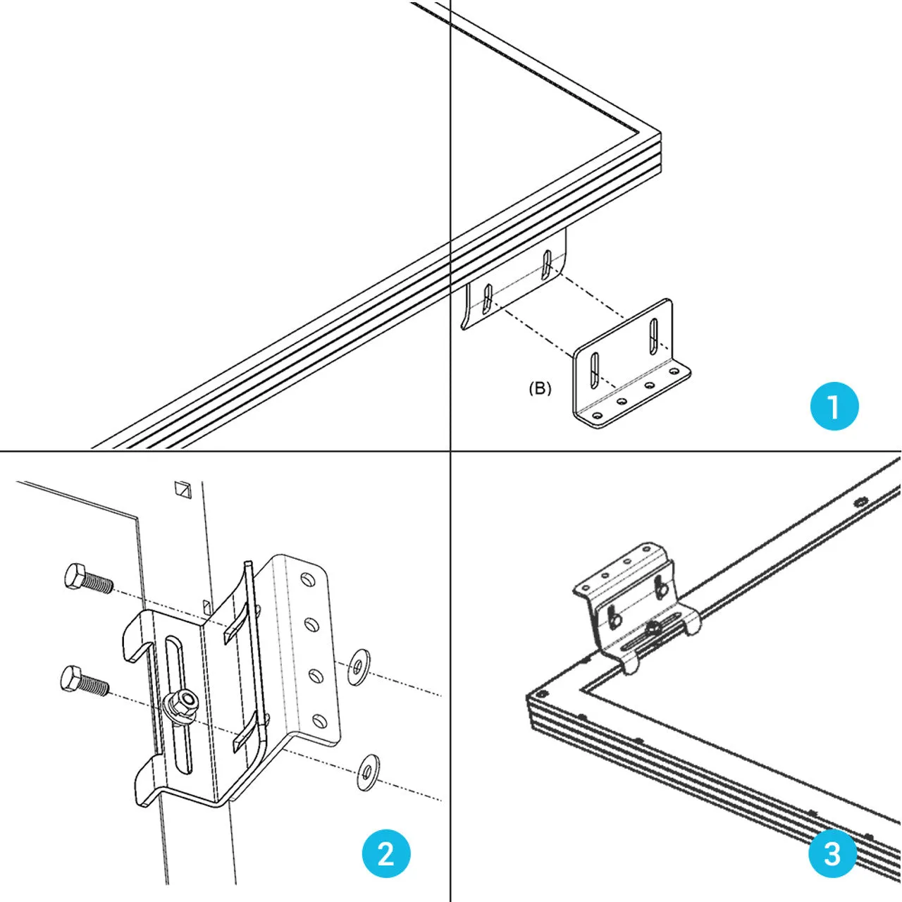 Solar Panel Mounting Curved Z Bracket -- Set of 4