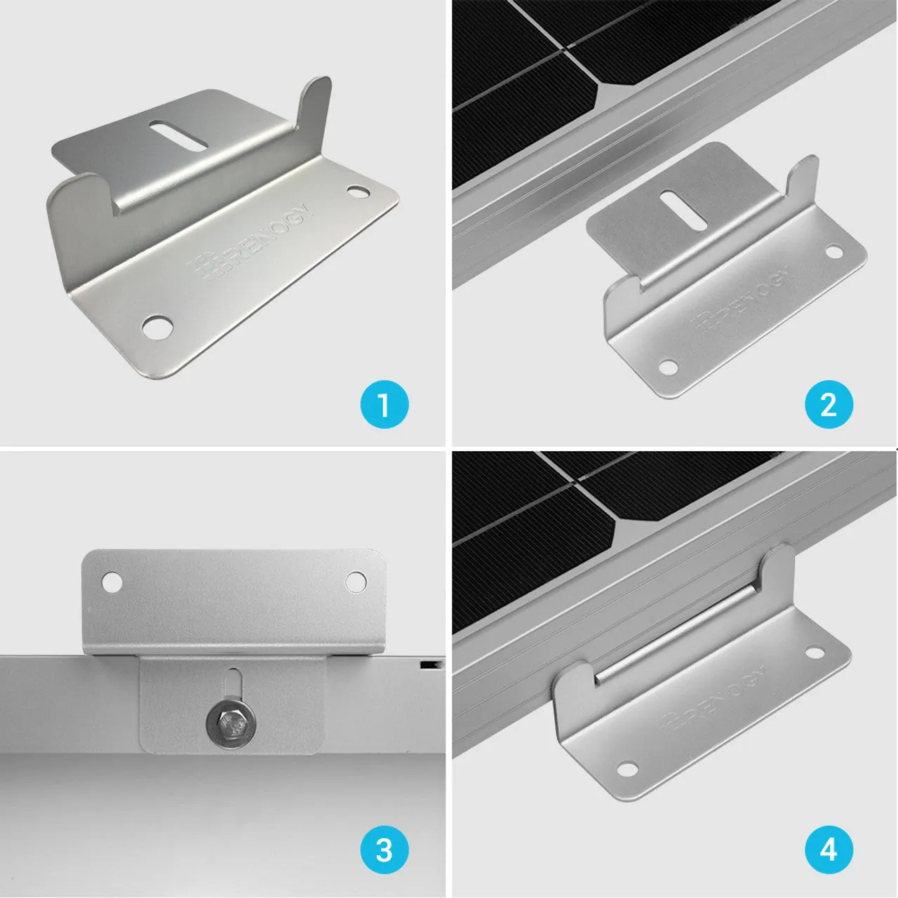 Solar Panel Mounting Z Bracket -- Set of 4