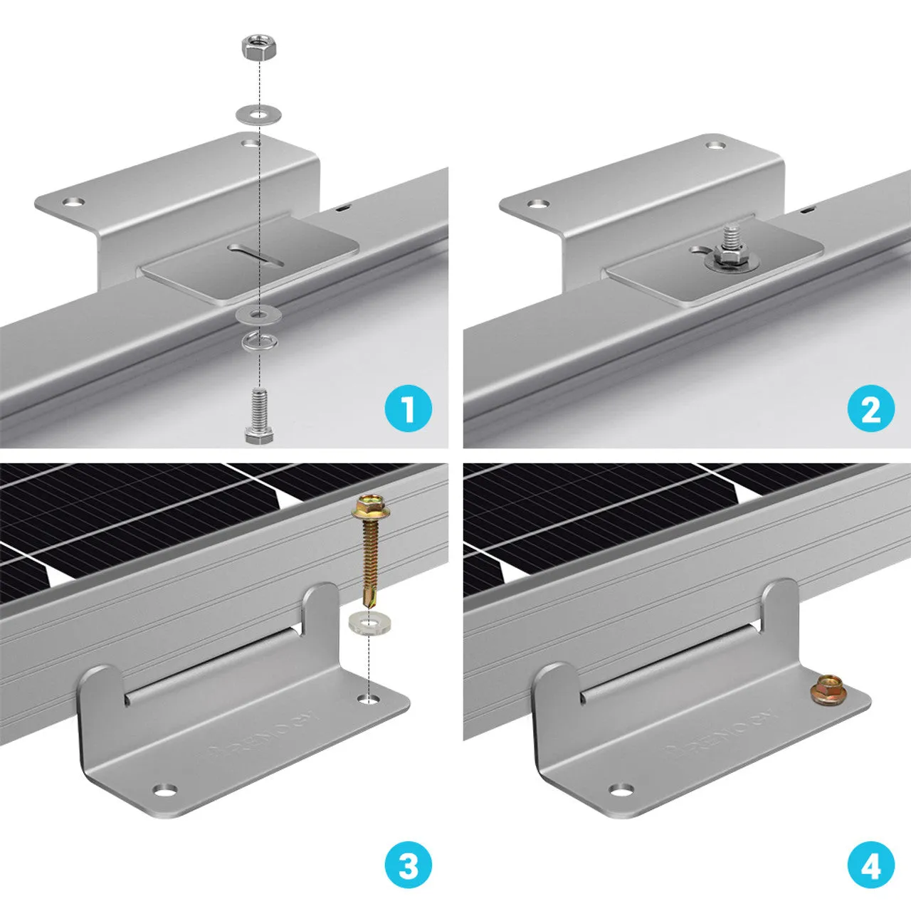 Solar Panel Mounting Z Bracket -- Set of 4