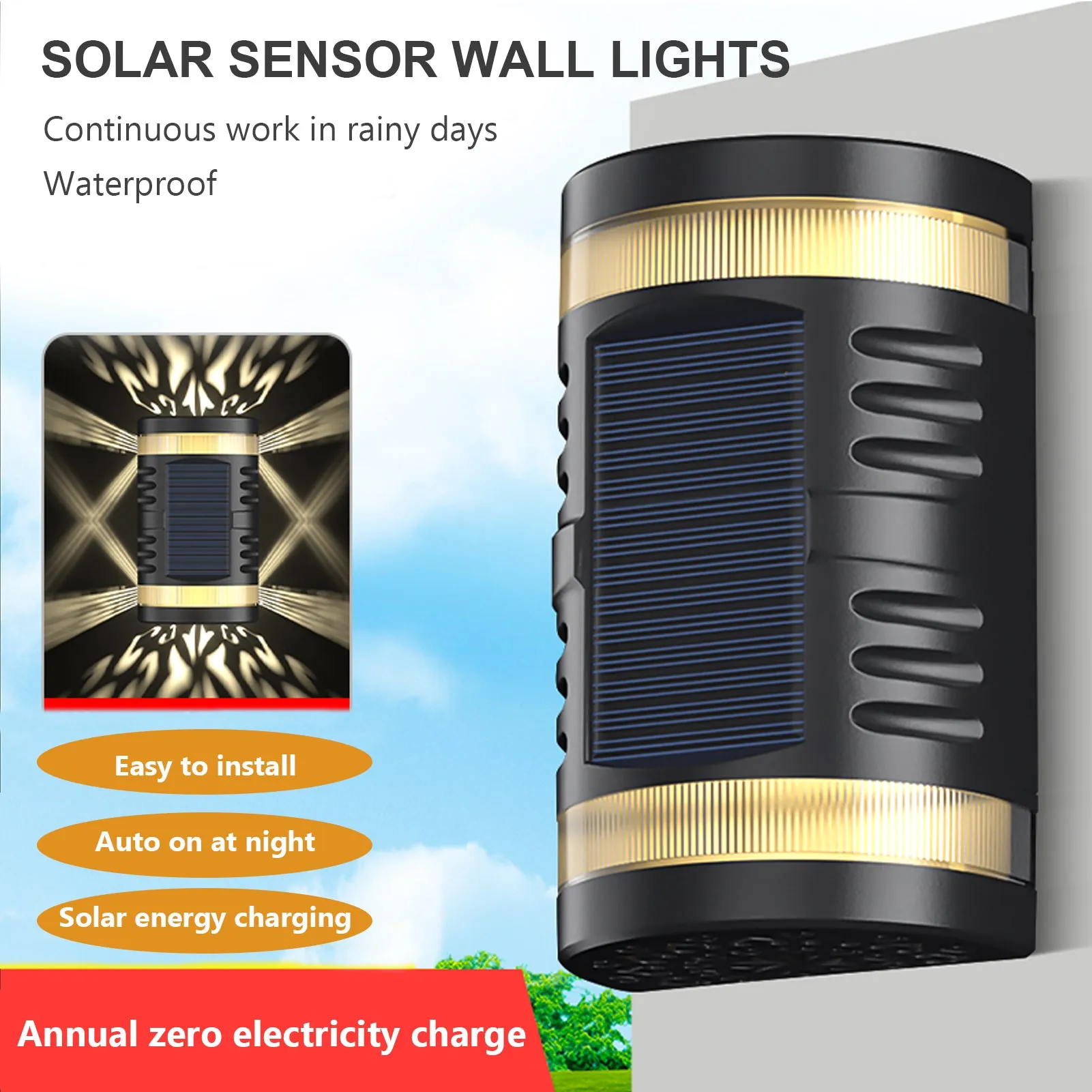 Solar Wall Lights Outdoor Decorative