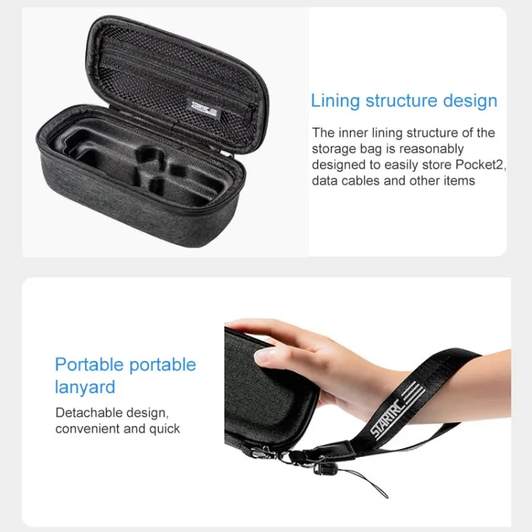 STARTRC Portable Carrying Dacron Hard Case Body Storage Bag for DJI OSMO Pocket  / OSMO Pocket 2(Grey)