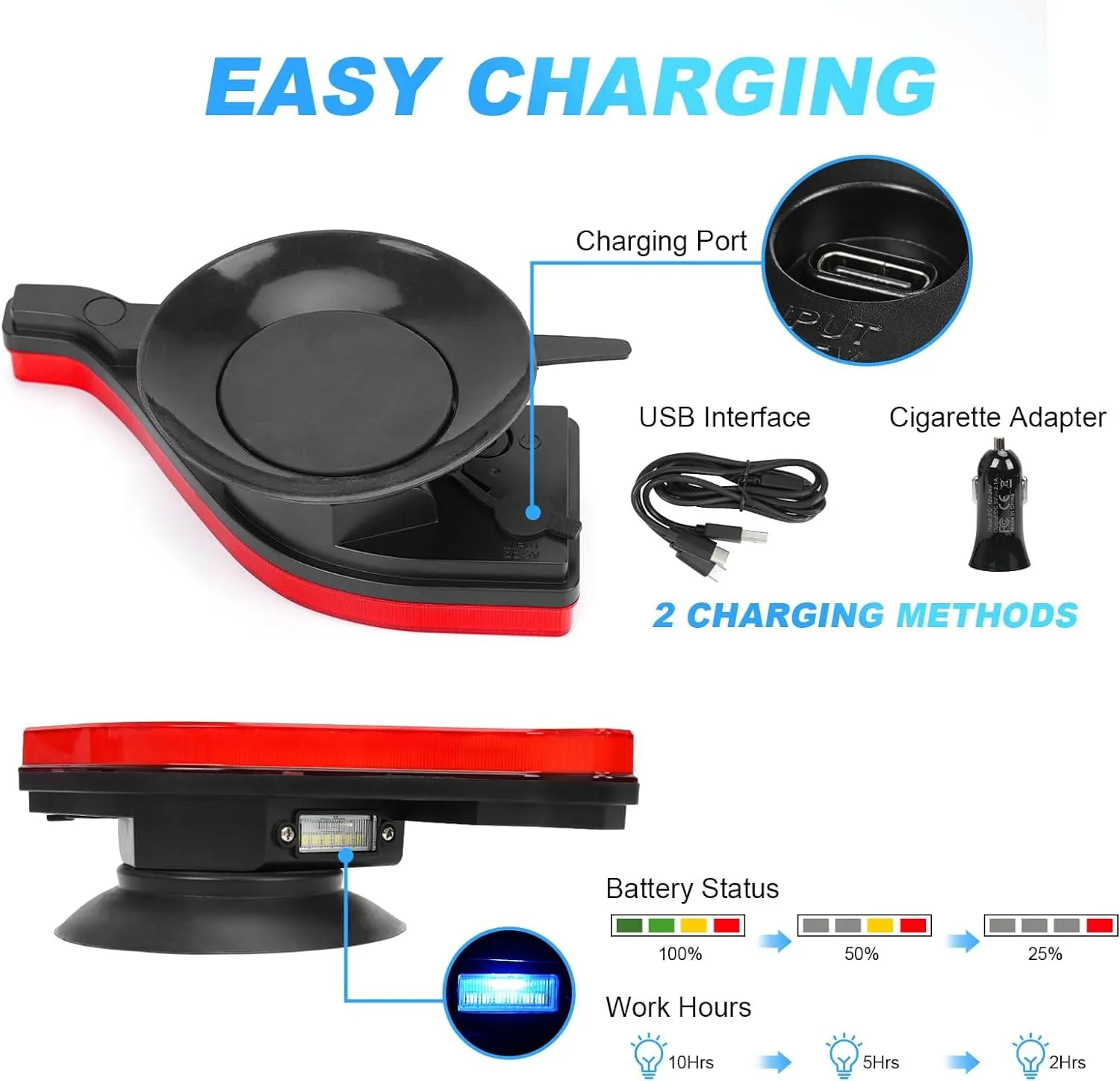 Suparee Upgrade Magnetic Wireless LED Trailer Lights Rechargeable