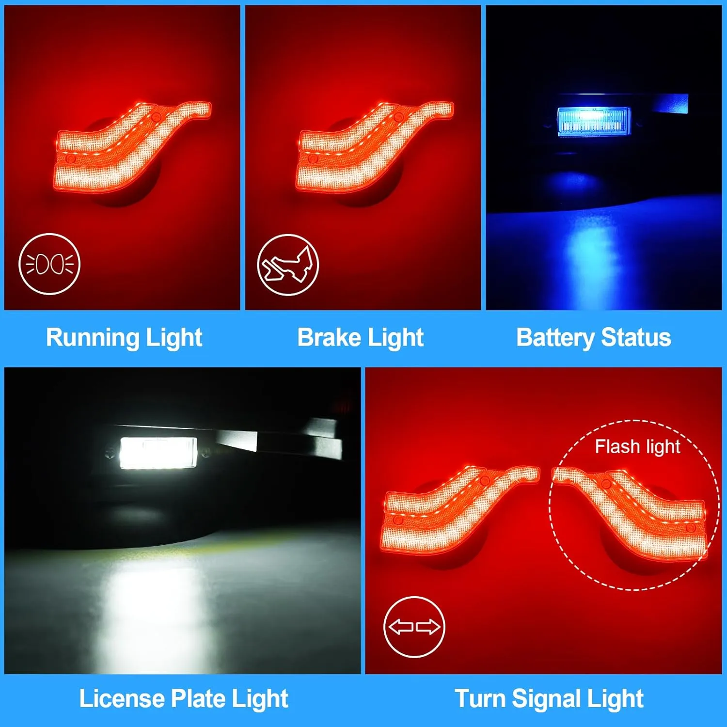 Suparee Upgrade Magnetic Wireless LED Trailer Lights Rechargeable