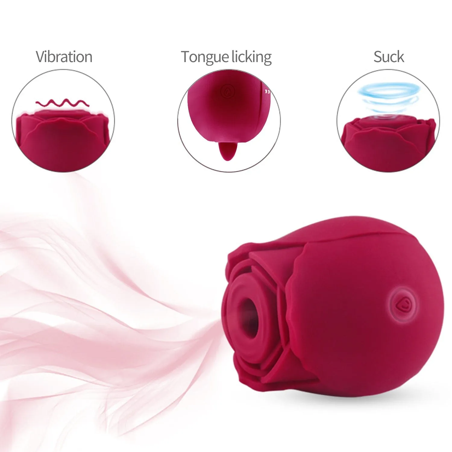 The Rose Vibrator | Duo Flickering Tongue Licker & Clitoral Air Vibrator
