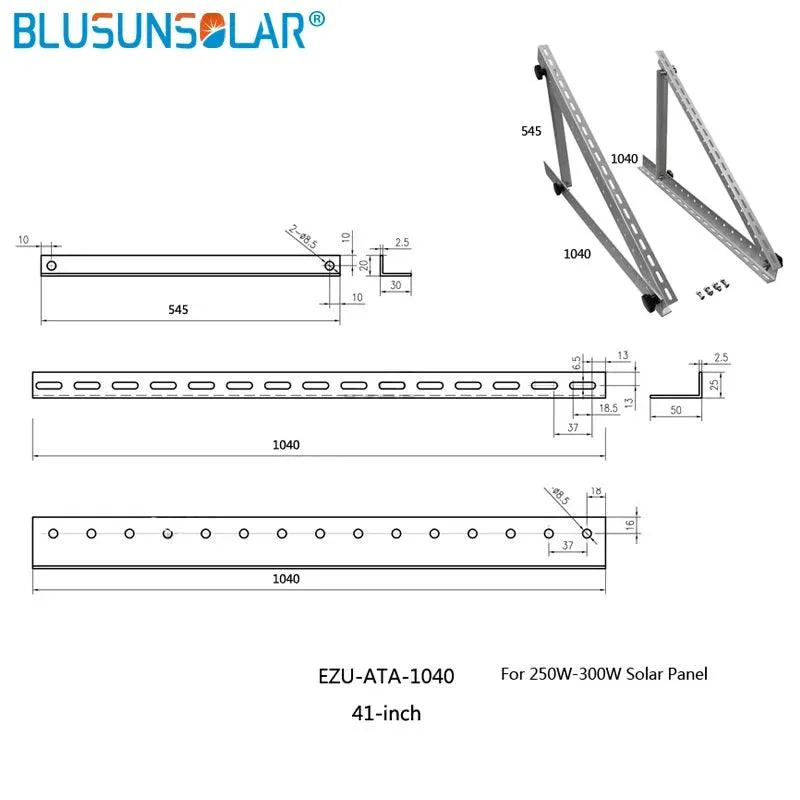 Triangle Aluminum Panel Mounted Bracket 41 InchTriangel Back Beam 300W /350W  Solar Panel Roof Mounting Bracket for Van