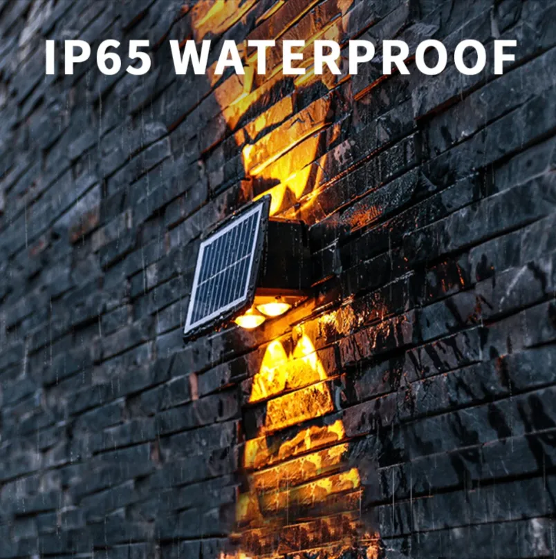 Waterproof Warm Yellow Outdoor Solar Led Wall Light Bl-377