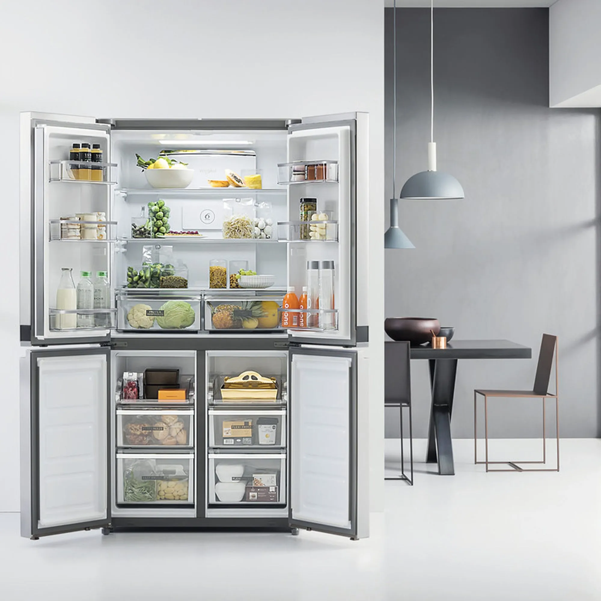 Whirlpool 591Lt 4 Door Fridge Inox