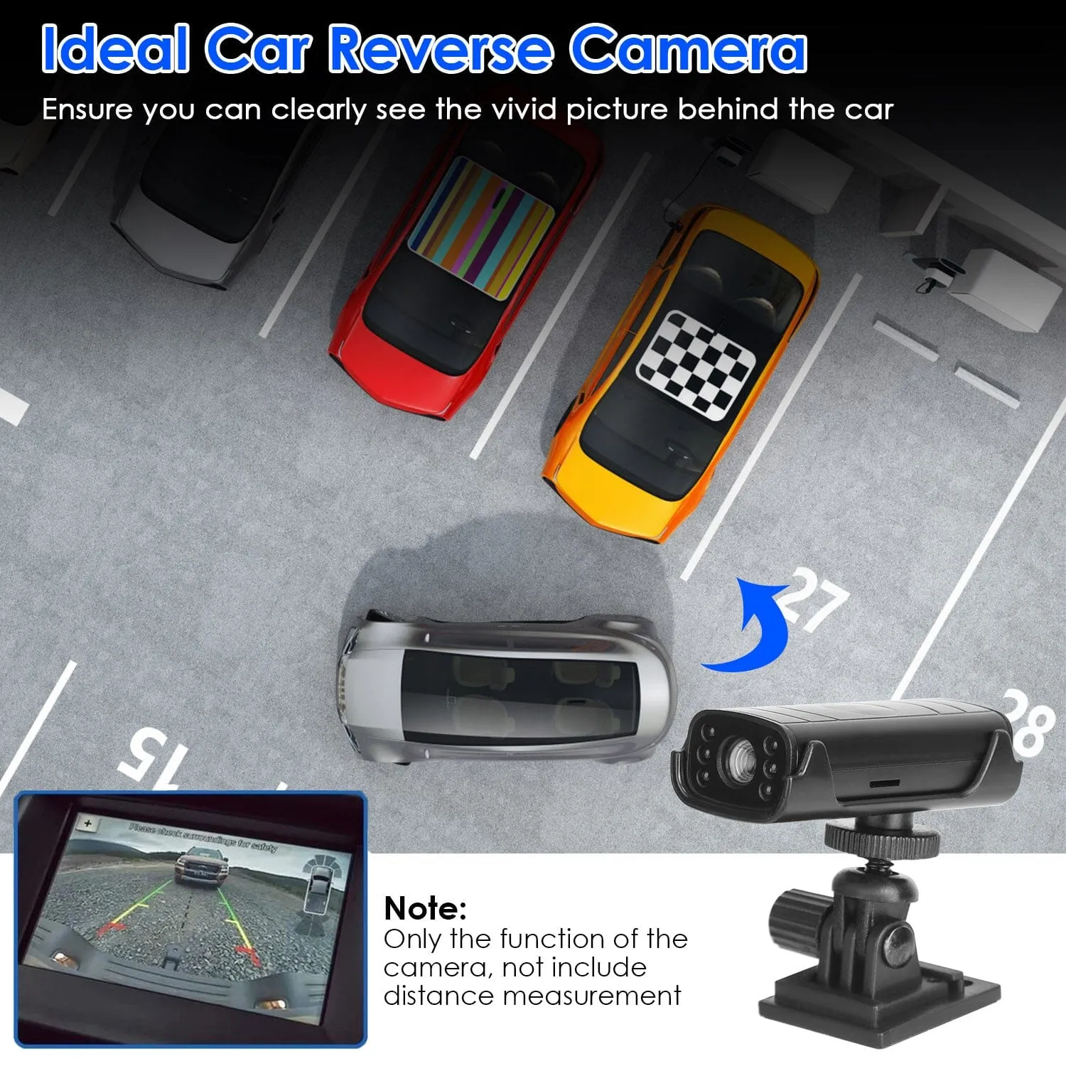 Wireless Camera Reverse Hitch Guide with Flexible Adhesive Base