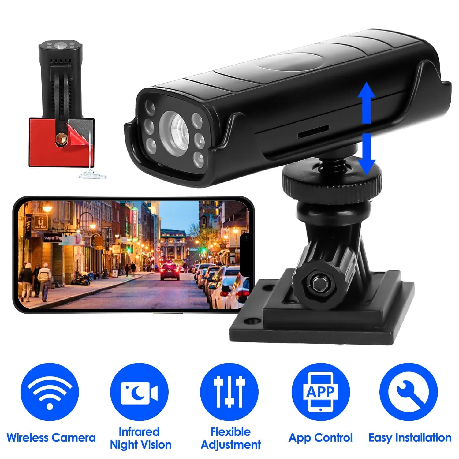 Wireless Camera Reverse Hitch Guide with Flexible Adhesive Base